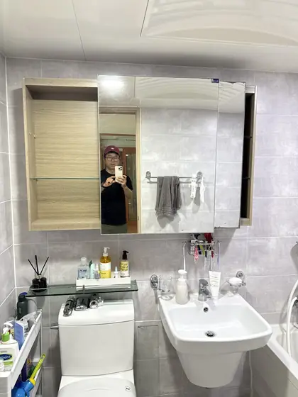 거울장 — 기존 우드톤 거울장